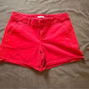 Maurices Red Chino Shorts Stretch Cotton Casual Summer Classic Pockets Size 7/8